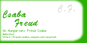 csaba freud business card